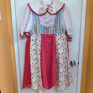 Colorful Handmade Professional Polka Dot Clown Costume for Women